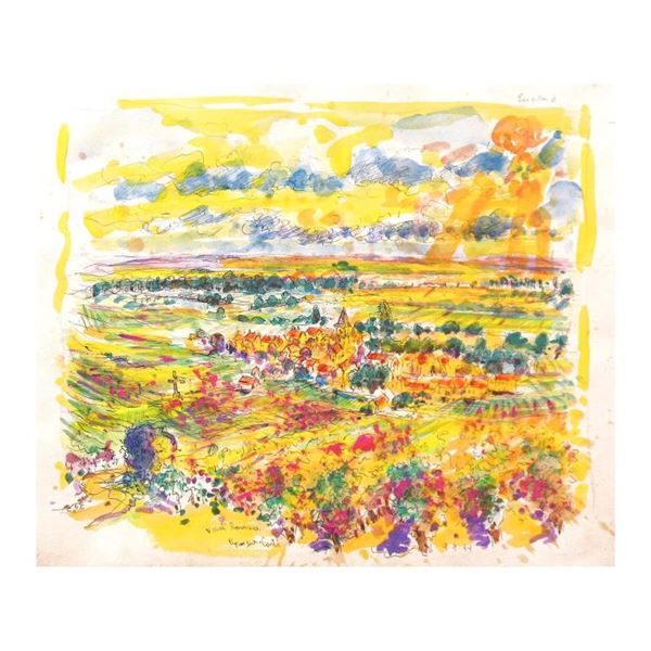 Ensrud "Vosne Romanee - Burgundy, France" Original Mixed Media On Paper