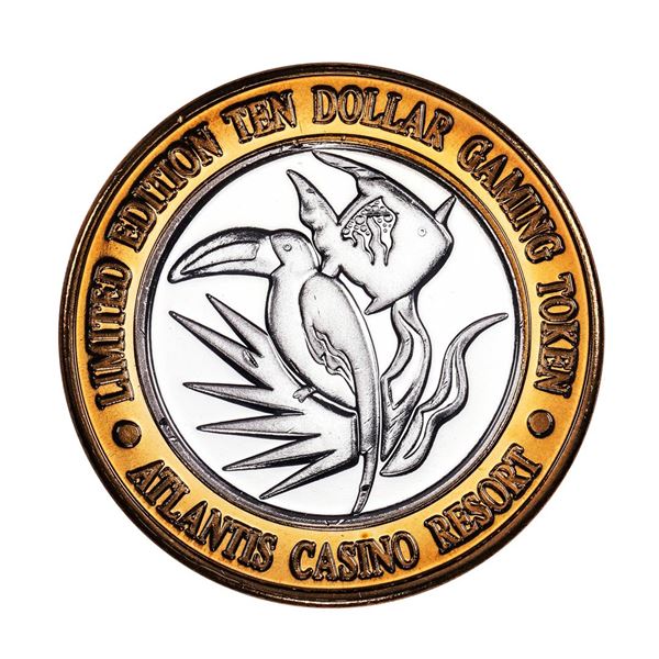 .999 Fine Silver Atlantis Casino & Resort Reno, NV $10 Limited Edition Gaming Token