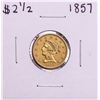 Image 1 : 1857 $2 1/2 Liberty Head Quarter Eagle Gold Coin