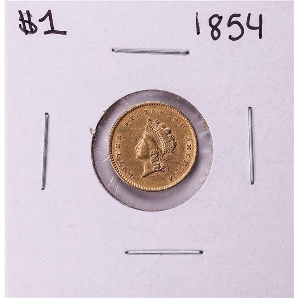 1854 Type 2 $1 Indian Princess Head Gold Dollar Coin