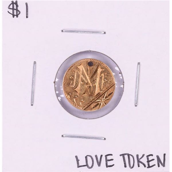 $1 Gold Dollar Love Token Coin Holed