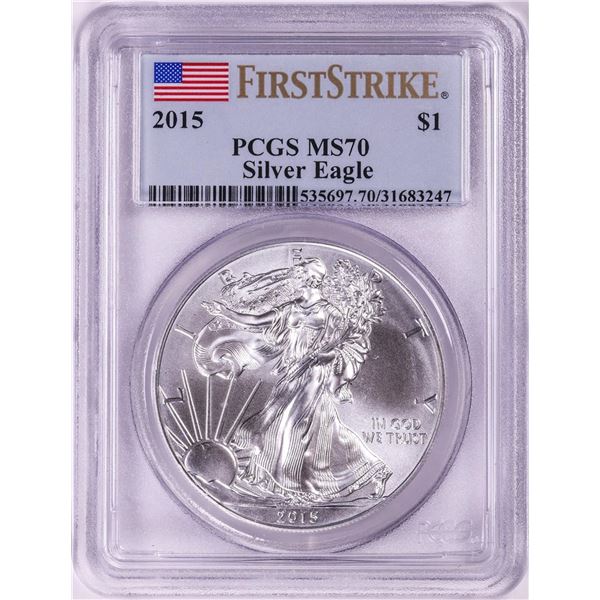 2015 $1 American Silver Eagle Coin PCGS MS70 First Strike