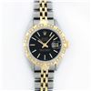 Image 2 : Rolex Ladies Two Tone Black Diamond Oyster Perpetual Datejust Wristwatch
