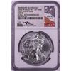 Image 1 : 2016-W Let Edge $1 Burnished American Silver Eagle Coin NGC MS70 FDOI Mercanti Signed