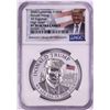 Image 1 : 2020 Cameroon 1000 Francs High Relief Donald Trump Silver Coin NGC PF70 Ultra Cameo