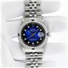 Image 3 : Rolex Men's Stainless Steel Blue Vignette Diamond & Sapphire Datejust Wristwatch