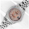 Image 3 : Rolex Ladies Stainless Steel Quickset Salmon Diamond Datejust Wristwatch
