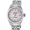 Image 2 : Rolex Ladies Stainless Steel Pink Diamond Oyster Perpetual Datejust Wristwatch