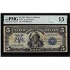 Image 1 : 1899 $5 Indian Chief Silver Certificate Note Fr.271 PMG Choice Fine 15
