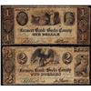 Image 1 : Lot of 1841 $1 & $2 Farmers Bank of Bucks County Bristol, PA Obsolete Bank Notes
