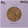 Image 1 : 1802/1 $5 Draped Bust Half Eagle Gold Coin