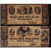 Image 1 : Lot of 1841 $1 & $2 Farmers Bank of Bucks County Bristol, PA Obsolete Bank Notes