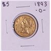 Image 1 : 1893-O $5 Liberty Head Half Eagle Gold Coin