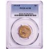 1914-D $5 Indian Head Half Eagle Gold Coin PCGS AU58