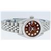 Image 4 : Rolex Ladies Stainless Steel Brown Diamond Quickset Datejust Wristwatch