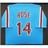 Image 2 : Philadelphia Phillies Pete Rose Autographed Framed Powder Blue Jersey "1980 WS Champs" (Beckett)