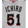 Image 2 : Miami Marlins Ichiro Suzuki Autographed White Majestic Authentic Flex Base Jersey (IS Holo)