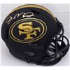 Image 1 : Joe Montana Autographed San Francisco 49ers Black Eclipse Full Size Authentic Speed Helmet (Beckett)