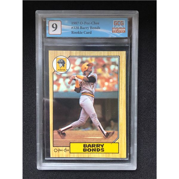 1987 O-PEE-CHEE BARRY BONDS ROOKIE CARD (GCG 9)