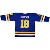 Image 2 : Hanson Brothers Signed Blue Jersey w/ 3 Signatures Jeff Carlson, Steve Carlson & Dave Hanson (PSA)