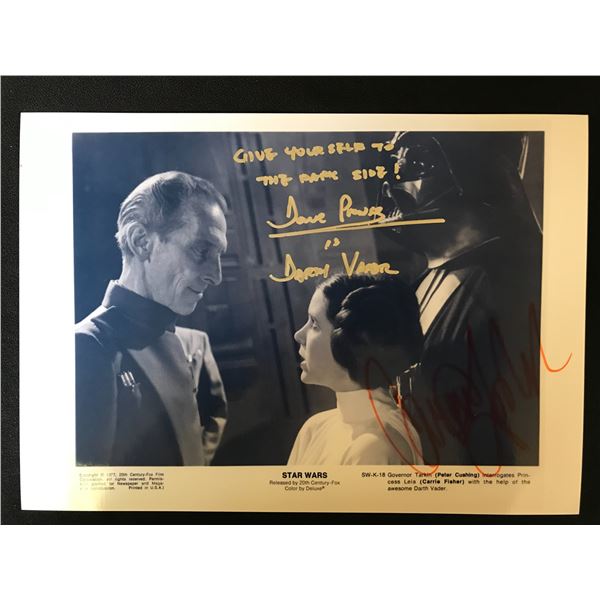 CARRY FISHER AND DAVID PROWSE DUAL SIGNED STAR WARS 8 X 10 (RA COA )