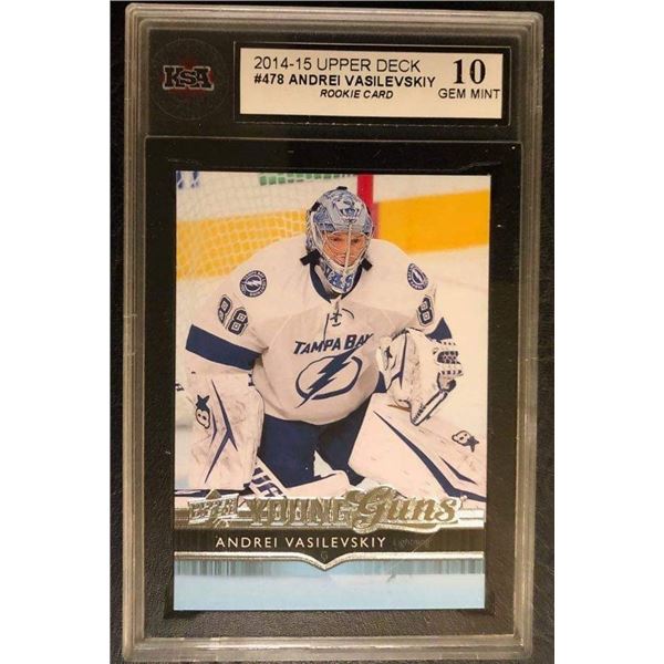 2014-15 UPPER DECK SERIES 2 #478 ANDREI VASILEVSKIY YOUNG GUNS RC (KSA 10)