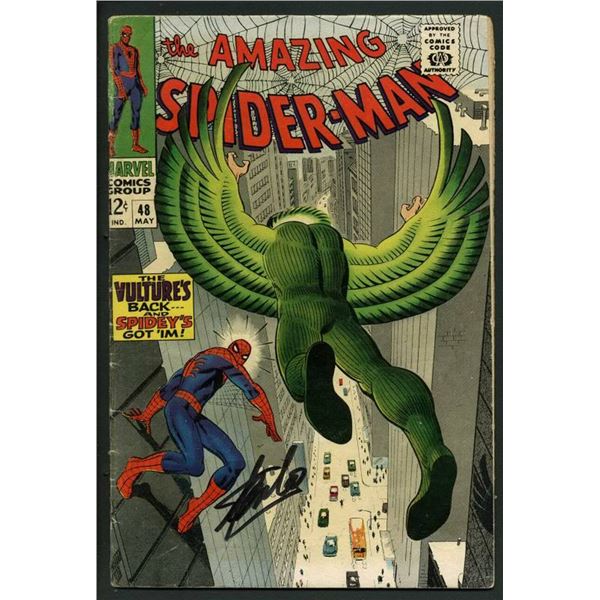 STAN LEE SIGNED MARVEL COMICS THE AMAZING SPIDER-MAN NO.48 (PSA COA)