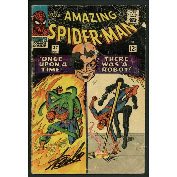 STAN LEE SIGNED MARVEL COMICS THE AMAZING SPIDER-MAN NO.37 (PSA COA)