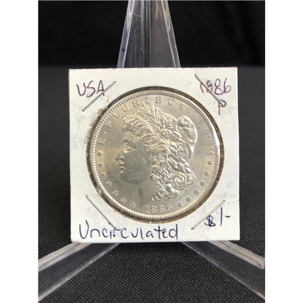 1886 P UNCIRCULATED  MORGAN SILVER DOLLAR .900 SILVER