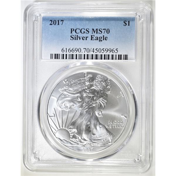 2017 AMERICAN SILVER EAGLE PCGS MS 70