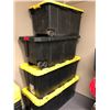 Image 1 : Group of 4 large plastic storage bins w/ lids