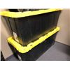Image 2 : Group of 4 large plastic storage bins w/ lids