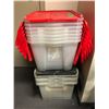 Image 2 : Group of 10 clear plastic lidded storage containers