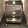 Image 3 : Stainless steel 3 tier commercial food & beverage industry rolling service cart - 23 1/2in across x 