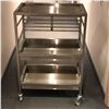 Image 1 : Stainless steel 3 tier commercial food & beverage industry rolling service cart - 23 1/2in across x 