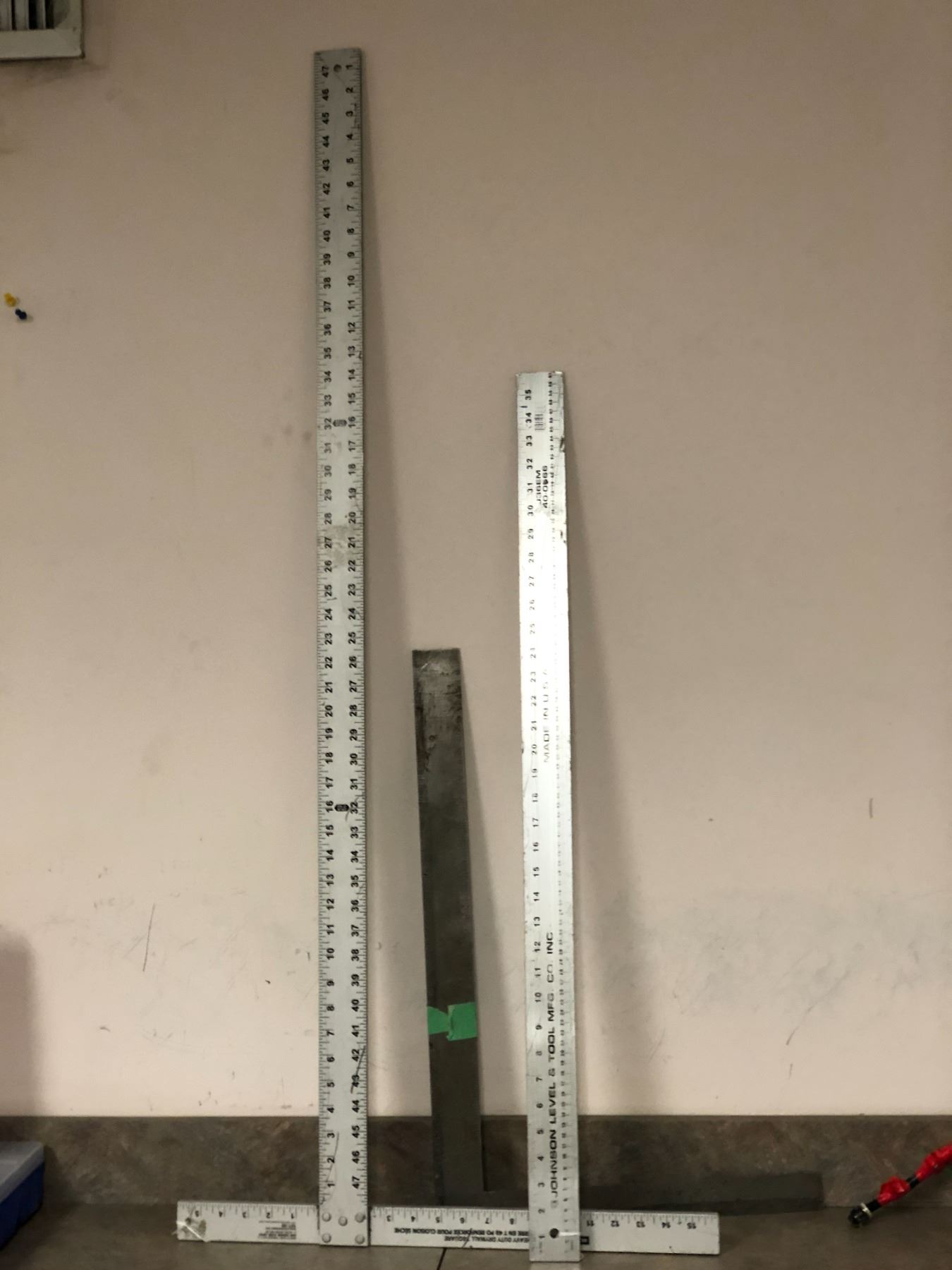 3 carpenters rulers - T-square/ square & straight edge ruler