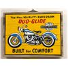 Image 1 : Nostalgic Harley Davidson Duo-Glide all wooden sign - 11 1/2in x 15 1/2in