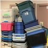 Image 2 : Large group of assorted plastic storage bins & misc. lids