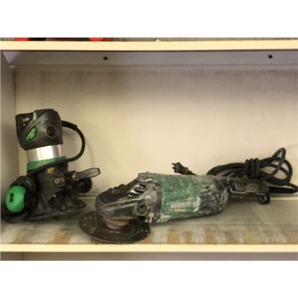 2 Hitachi power tools - grinder & router