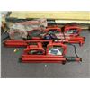 Image 1 : Group of 3 double-headed work lights w/ pedestals - Red (missing front light protector mesh)
