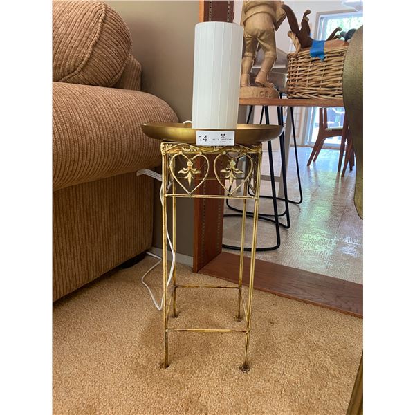 Metal Stand/Tray Table with Electric Lamp