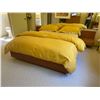 Image 2 : Queen Size Bed (Foam Mattress, Bed frame with attached end tables, Bedding)