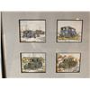 Image 2 : 4 Small Car Paintings in 1 Frame by D.E. Ripley