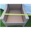 Image 9 : Qty 2 Synthetic Rattan Armchairs 28"x27"x25" w/ 2 Ottomans & Matching Table 14"Dx20"H