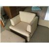 Image 3 : Beige Upholstered Armchair 35"x23"x28"H w/ Matching Ottoman 35"x22"x14"H