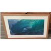 Image 1 : Large Framed Photographic "Big Wave" Signed Hank Foto 42-1/2" x 26"