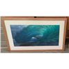 Image 1 : Large Framed Photographic "Big Wave" Signed Hank Foto 42-1/2" x 26"