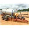 Image 2 : STAINLESS STEEL WATER TANK TAILER, 2000 GALLON, GAS ENGINE, WATER PUMP WITH HOSE & MIXER TANK (C3)