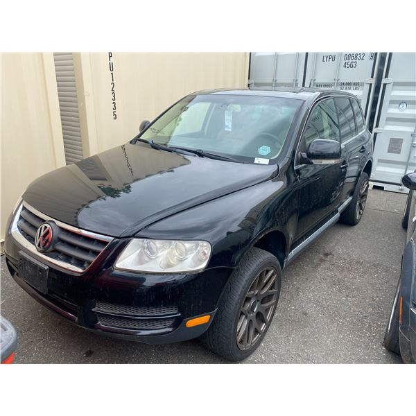*TOW* 2007 VOLKSWAGEN TOUAREG, 4 DR STATION WAGON, BLACK, VIN# WVGBE67L07D057083