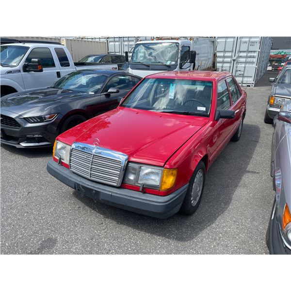 1988 MERCEDES-BENZ 300E, 4DR SEDAN, RED, VIN # WDBEA30D7JA572247